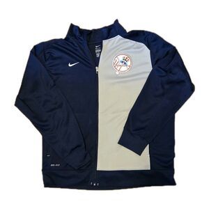 New York Yankees Nike Cooperstown Baseball Full Zip Jacket Mens XXL Blue Gray